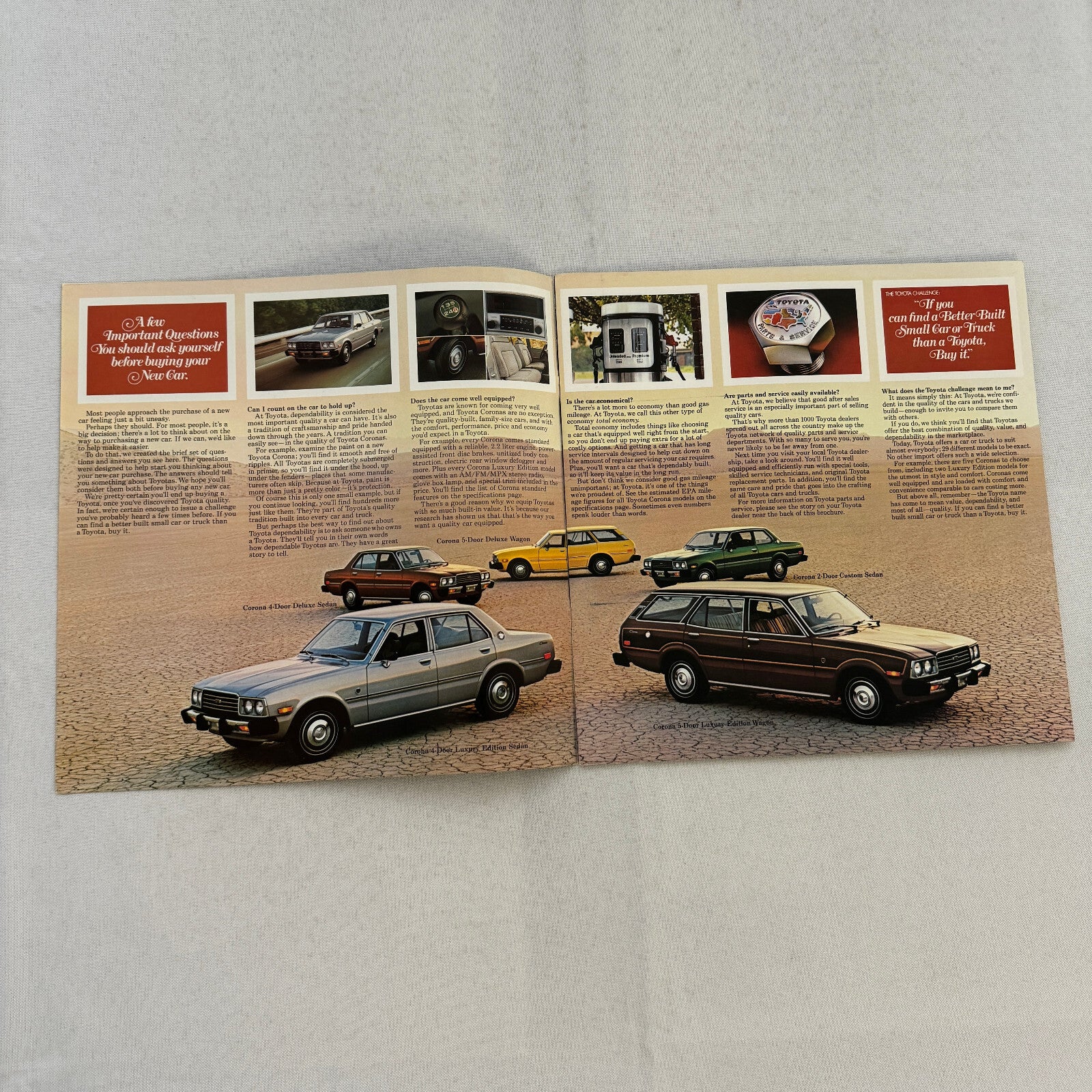 1978 Toyota Corona Car Sales Brochure Catalog Custom Sedan Deluxe Wagon Luxury