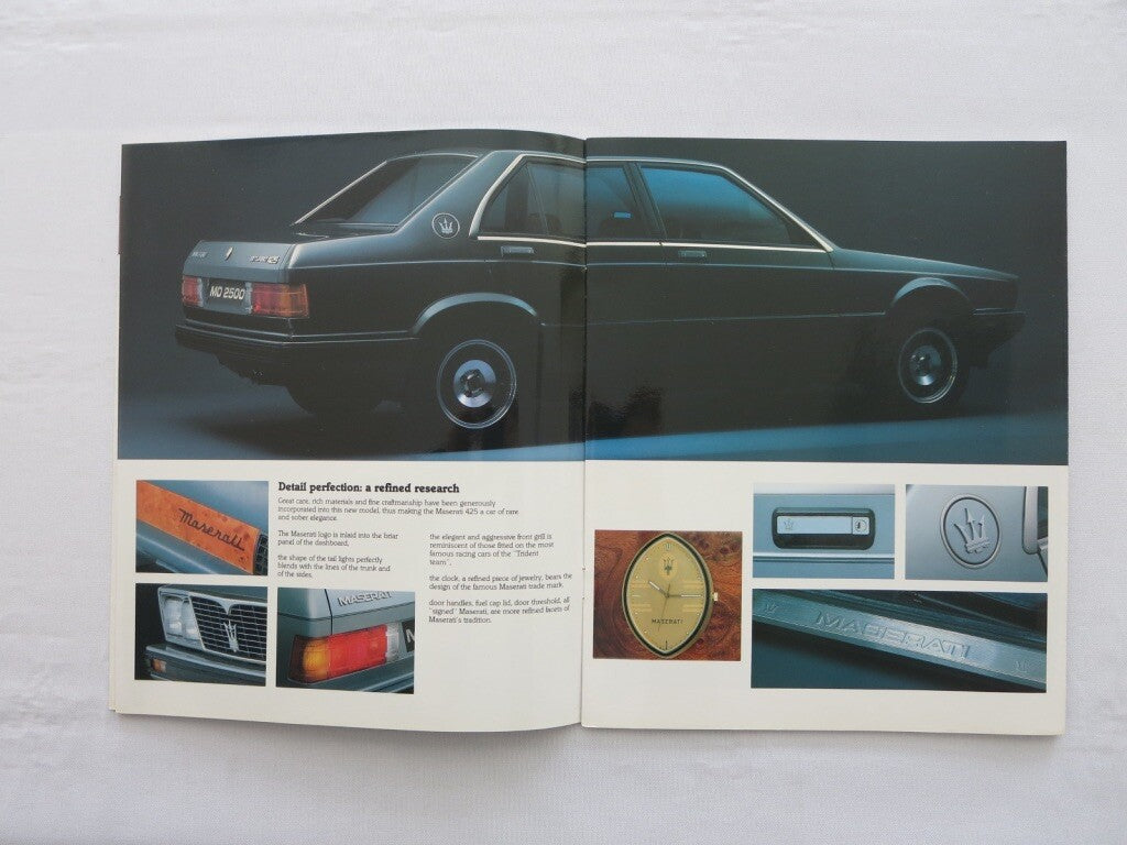 1986 ? Maserati Biturbo 425 Sales Brochure Catalog Advertising 