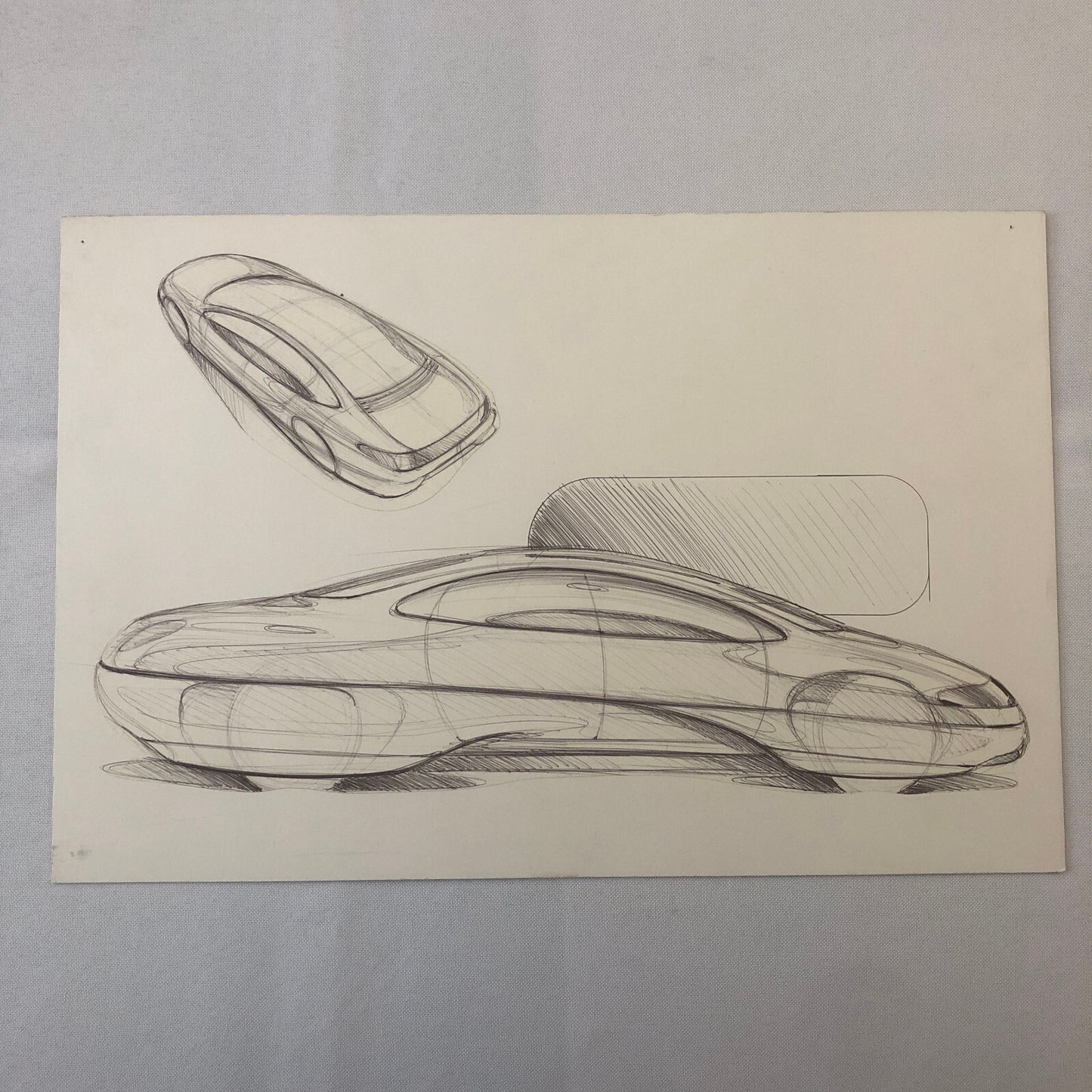 Vintage Concept Car Styling Art Design Illustration Lot of 2x Signed 1984 Ford