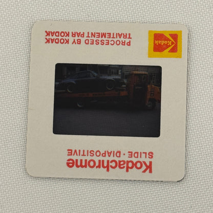 35MM Vintage Photo Slide Porsche 911 Car On Flatbed Truck Stuttgart Germany