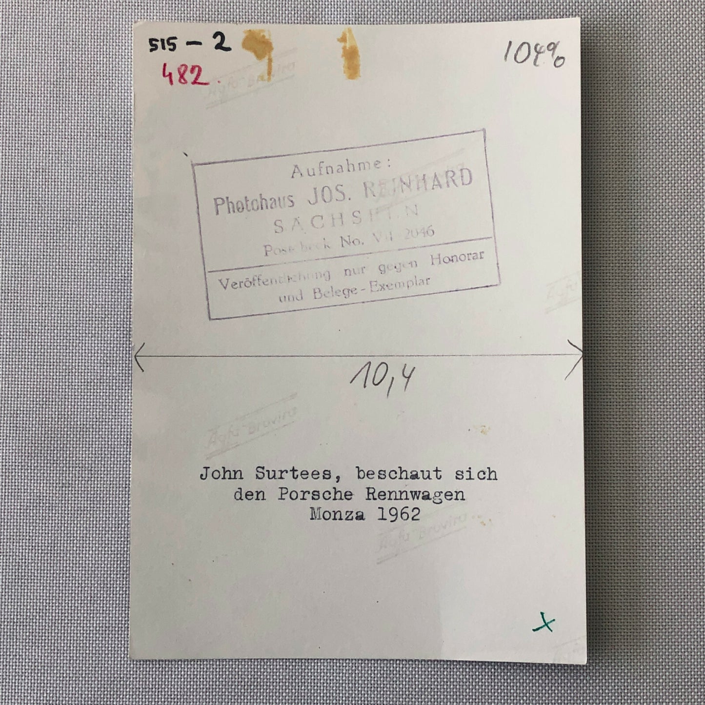 Vintage John Surtees Porsche Racing Photo Photograph 1962 Italian Grand Prix