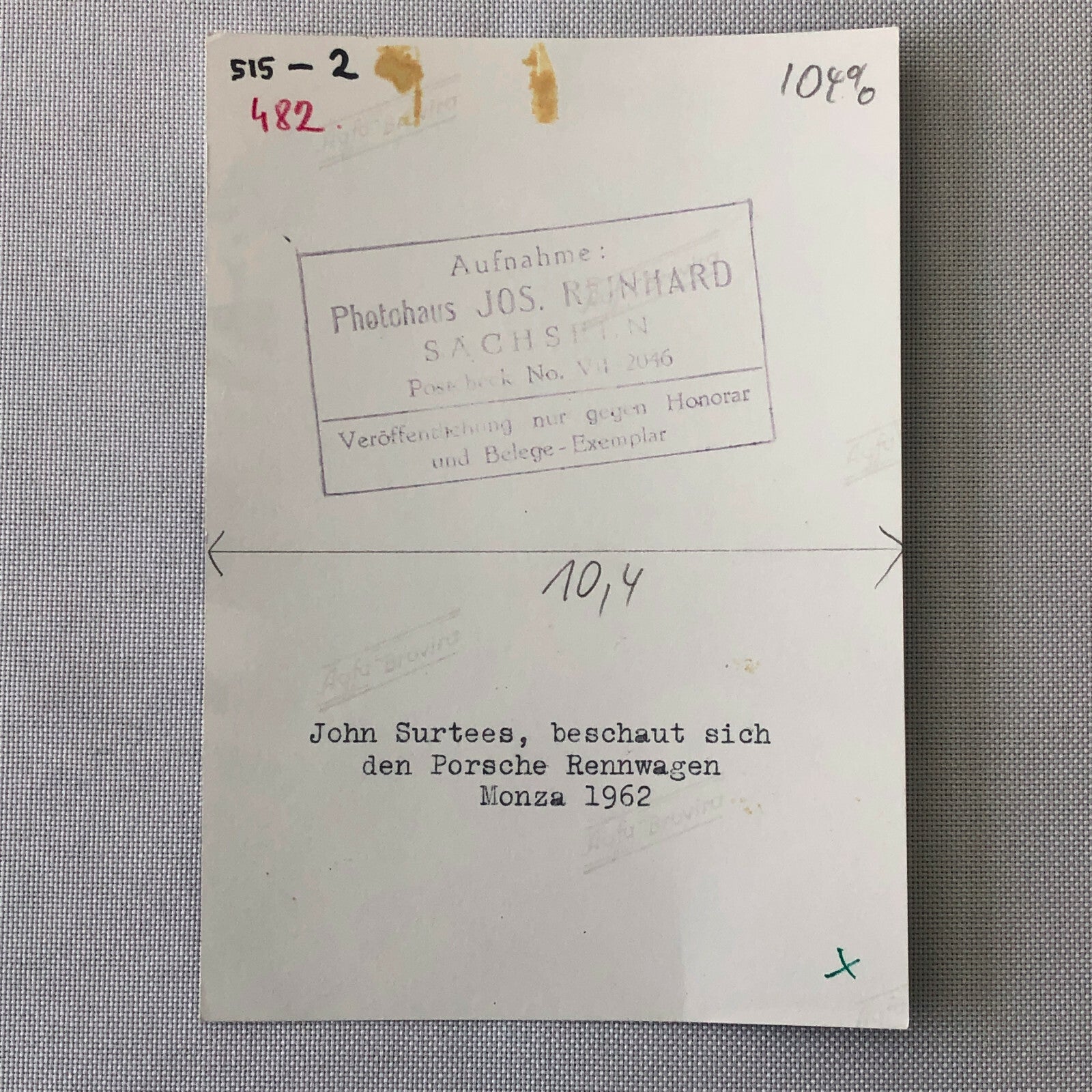 Vintage John Surtees Porsche Racing Photo Photograph 1962 Italian Grand Prix