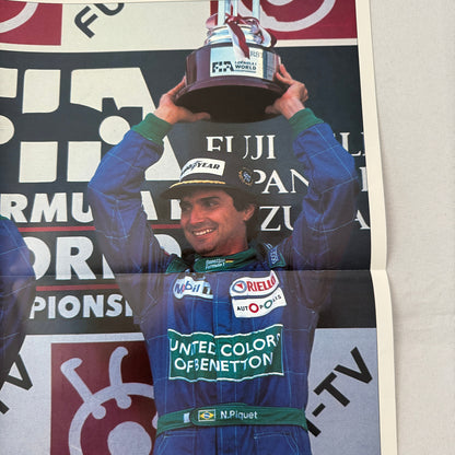 Nelson Piquet Roberto Moreno Benetton F1 Formula One Racing Poster 1990 Japan