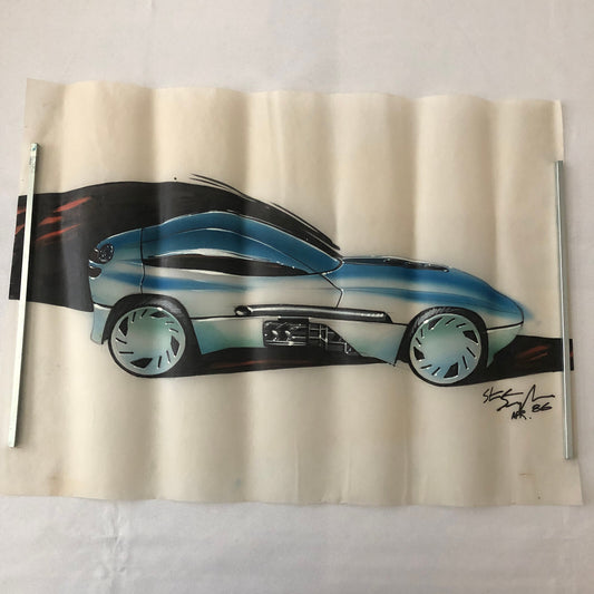 Car Styling Concept Illustration Art Drawing Sketch Vintage Original 1986