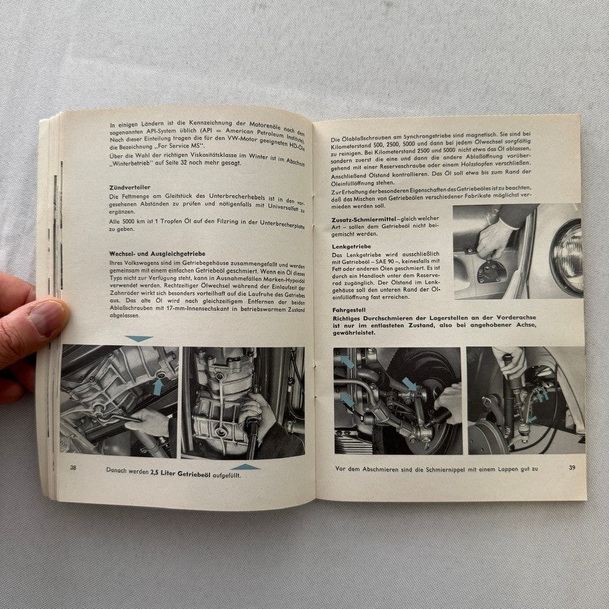 1960 Volkswagen Beetle Owners Manual Instruction Book Convertible Coupe GERMAN