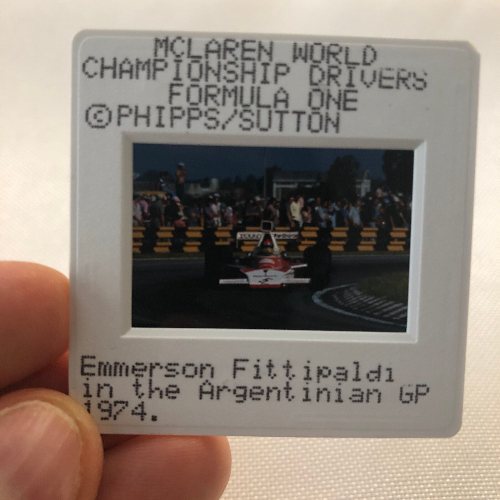 Emerson Fittipaldi 1974 Grand Prix Race F1 Formula One Racing 35mm Slide Photo