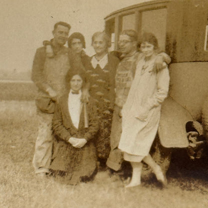 Vintage Photograph Photo Print People with Car Automobile