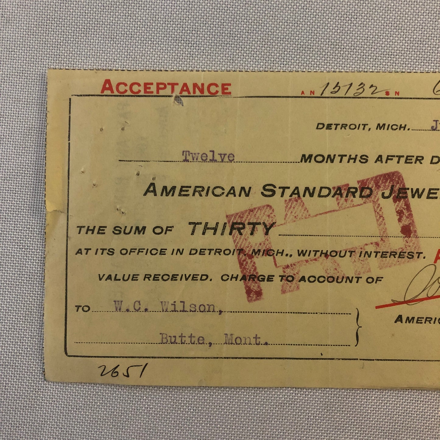 American Standard Jewelry Company Document Ephemera Lot 2x 1909