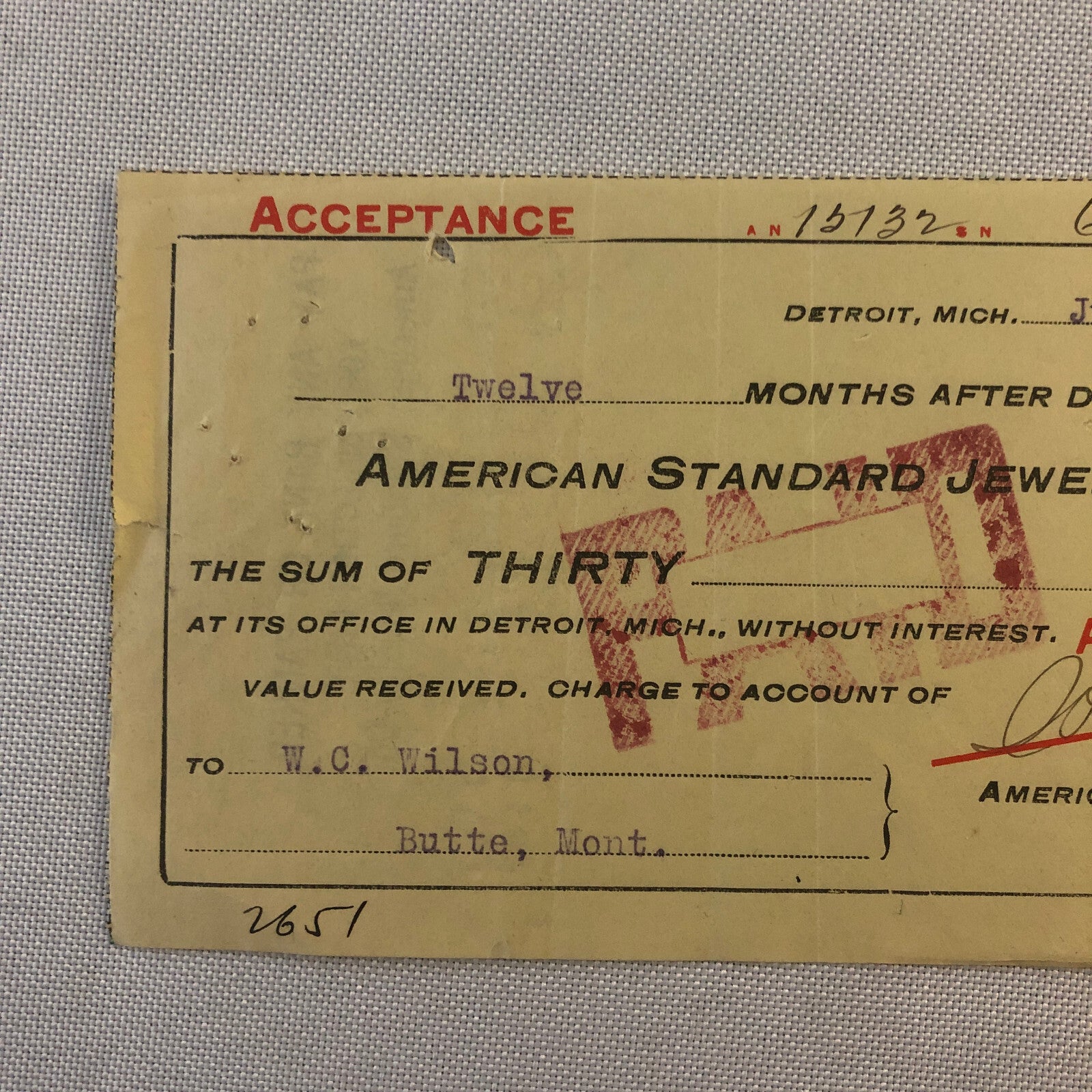 American Standard Jewelry Company Document Ephemera Lot 2x 1909