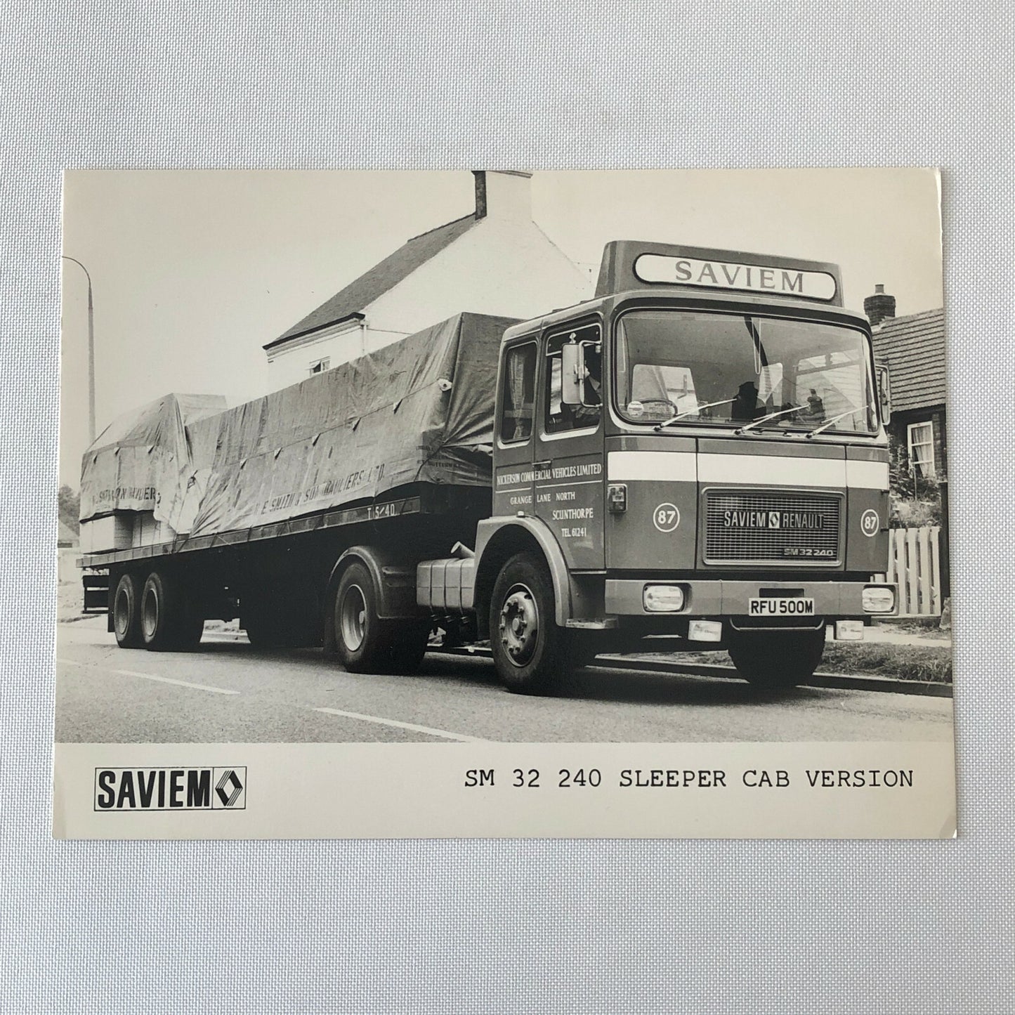Vintage Saviem Renault SM 32 240 Sleeper Cab Truck Photo Photograph 