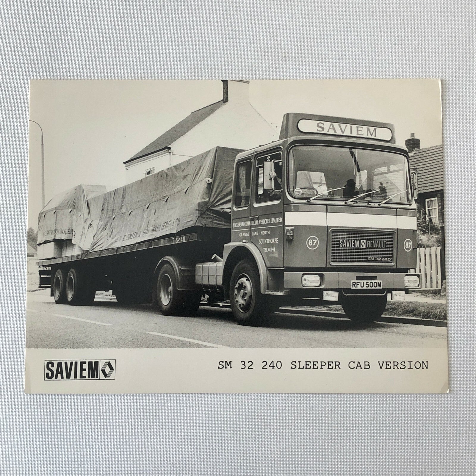 Vintage Saviem Renault SM 32 240 Sleeper Cab Truck Photo Photograph 