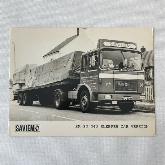 Vintage Saviem Renault SM 32 240 Sleeper Cab Truck Photo Photograph 