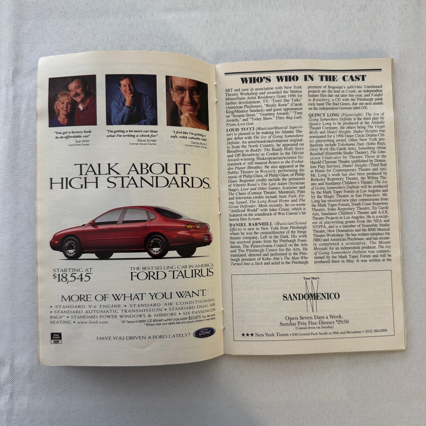 William H Macy Signed Playbill The Joy of Going Somewhere Definite 1997 Auto