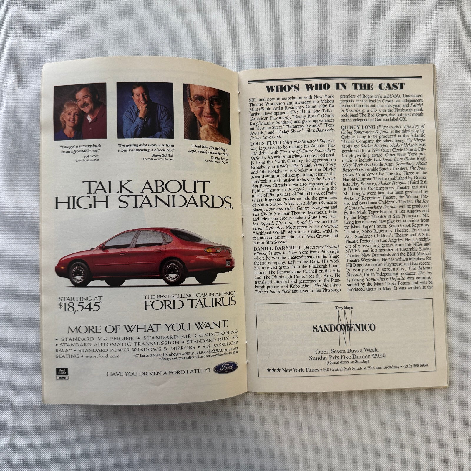 William H Macy Signed Playbill The Joy of Going Somewhere Definite 1997 Auto