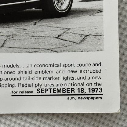1974 Chevrolet Camaro Factory Press Publicity Photo Photograph Vintage