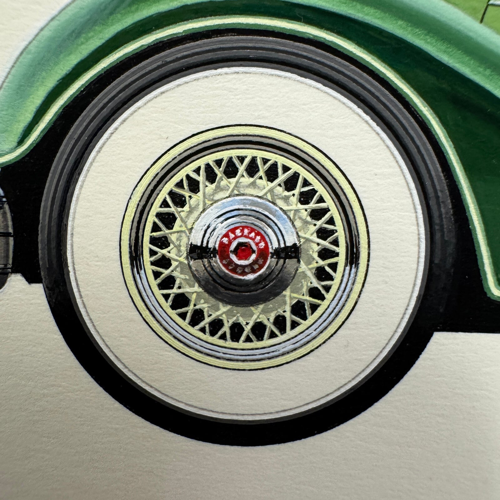 1934 Packard 12 Convertible Victoria Car Illustration Art Drawing Hand Drawn