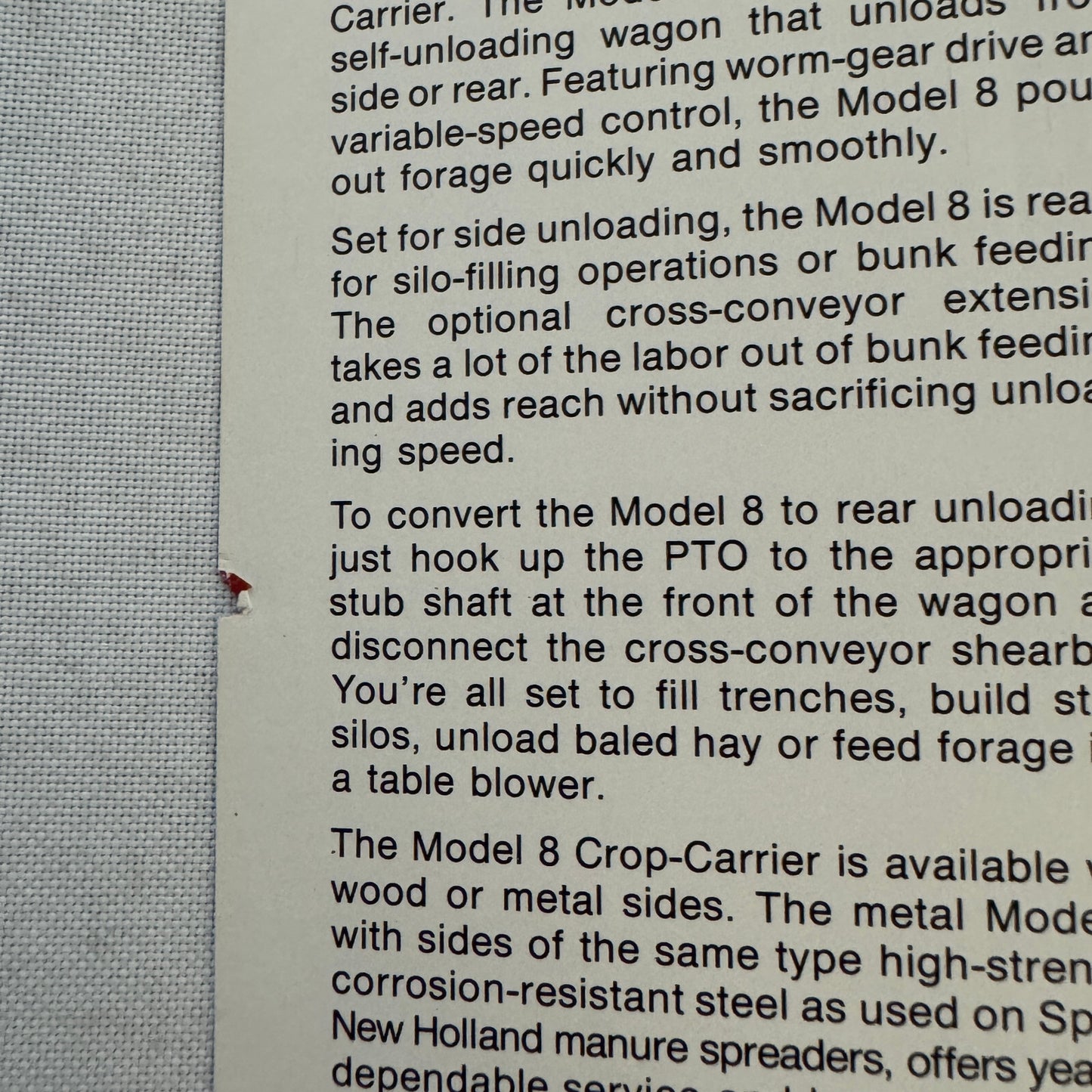 Sperry New Holland Farm Equipment Brochure Boxes Blowers Wagons Vintage