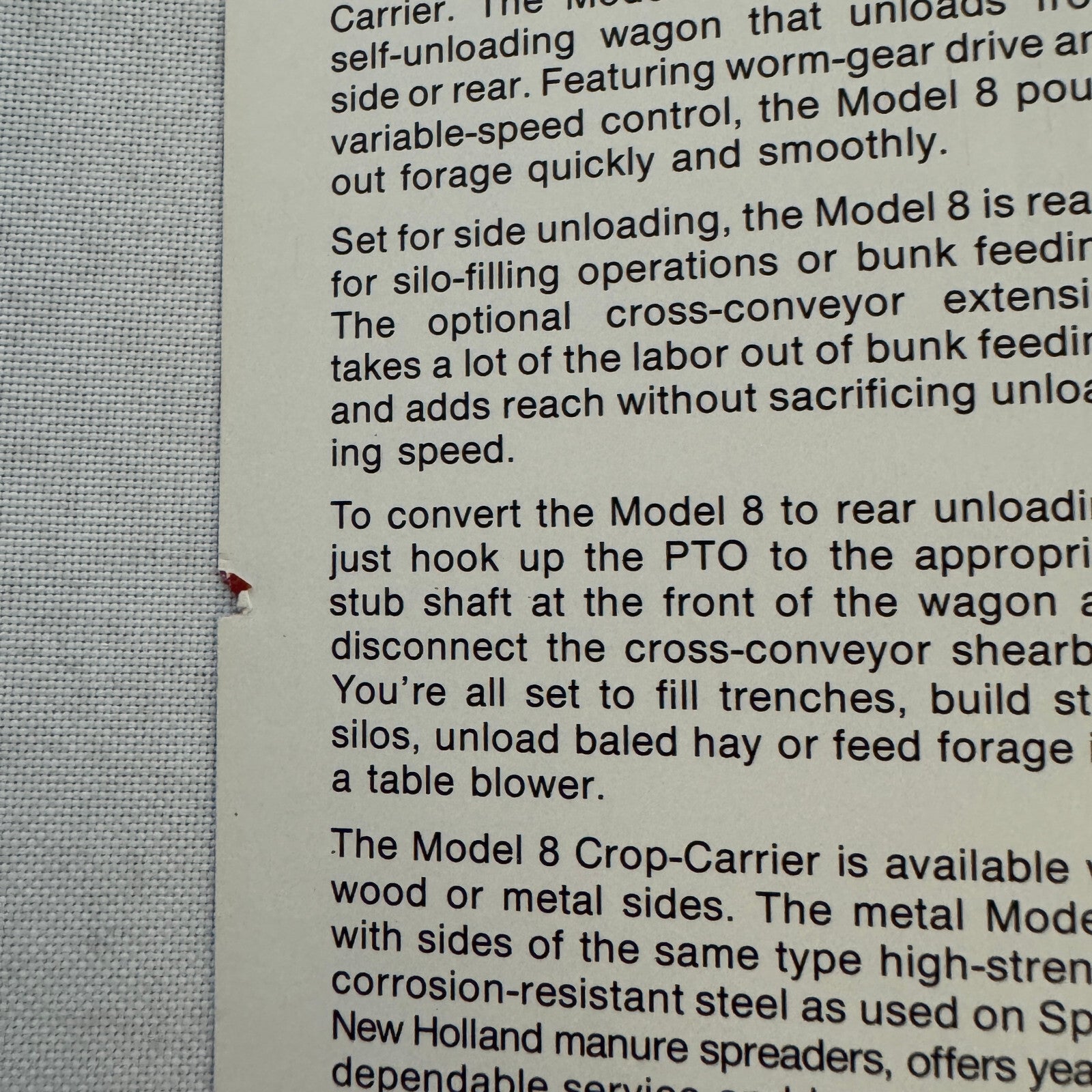 Sperry New Holland Farm Equipment Brochure Boxes Blowers Wagons Vintage