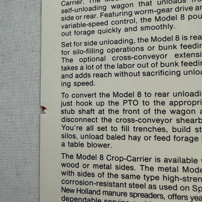 Sperry New Holland Farm Equipment Brochure Boxes Blowers Wagons Vintage