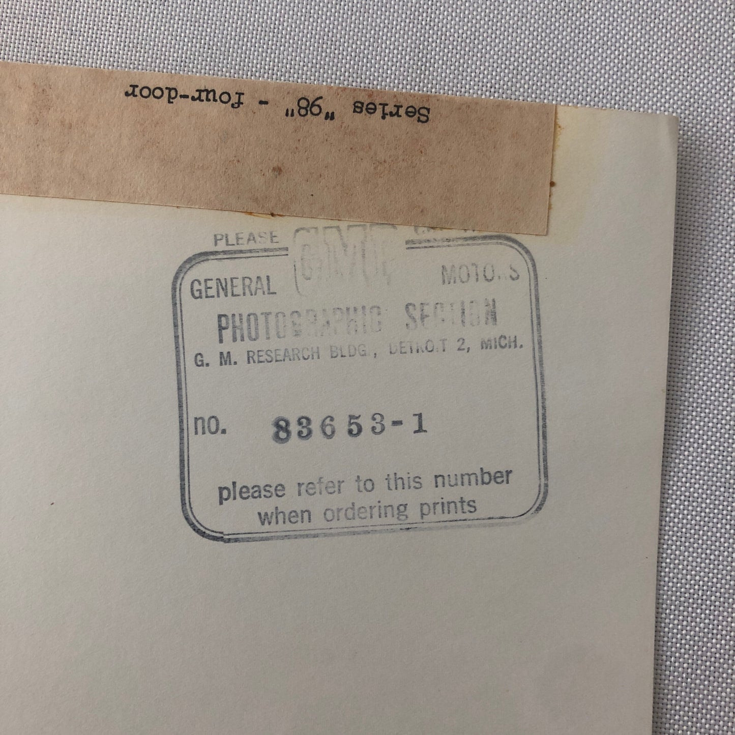 1948 Oldsmobile Series 98 Futuramic Sedan Factory Press Photo Photograph