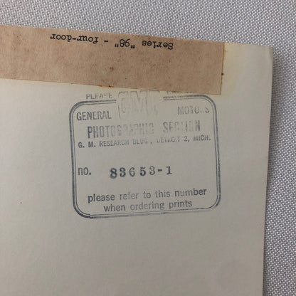 1948 Oldsmobile Series 98 Futuramic Sedan Factory Press Photo Photograph