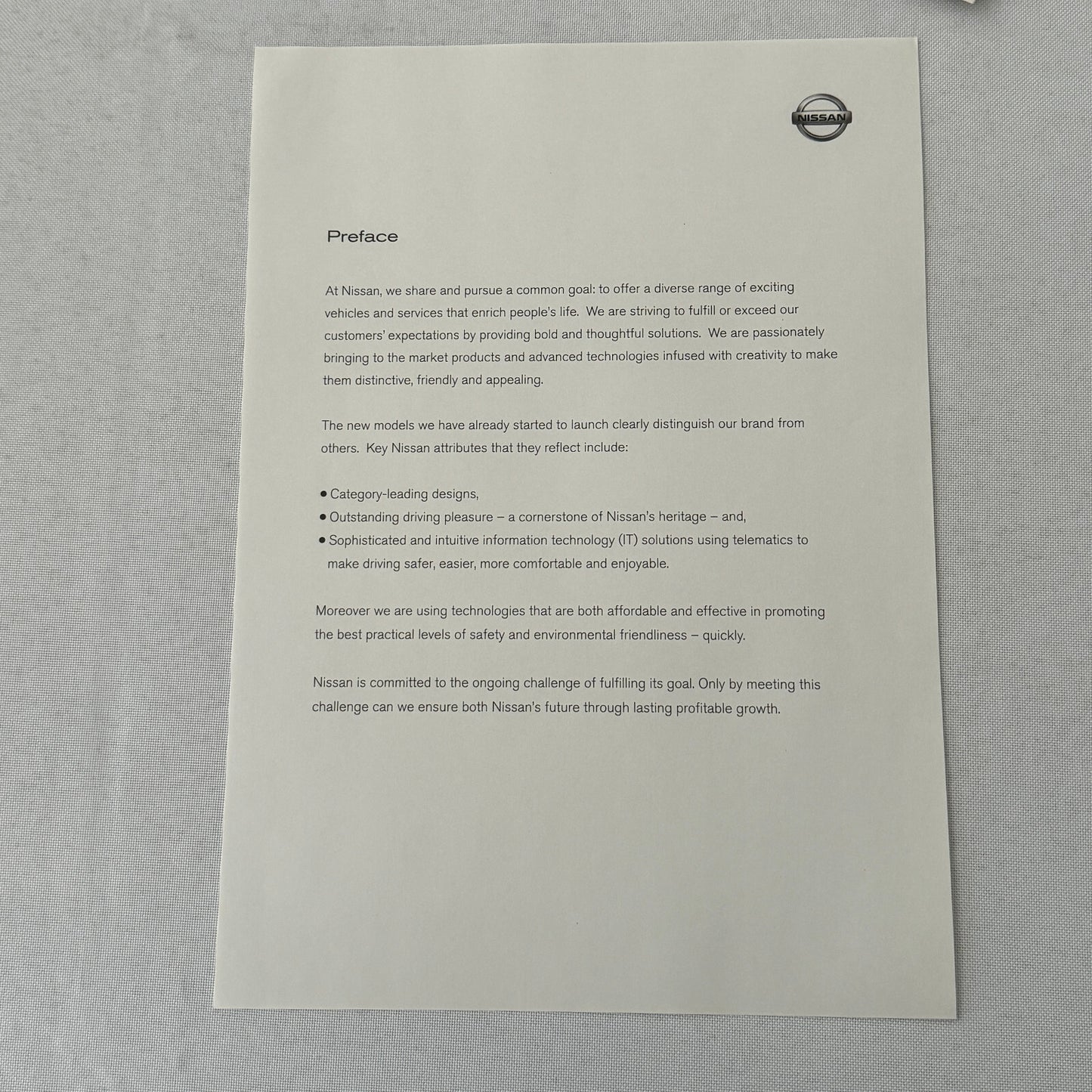 Nissan Tokyo Motor Show Concept Car Press KIt Brochure with CD Fairlady Z Nails