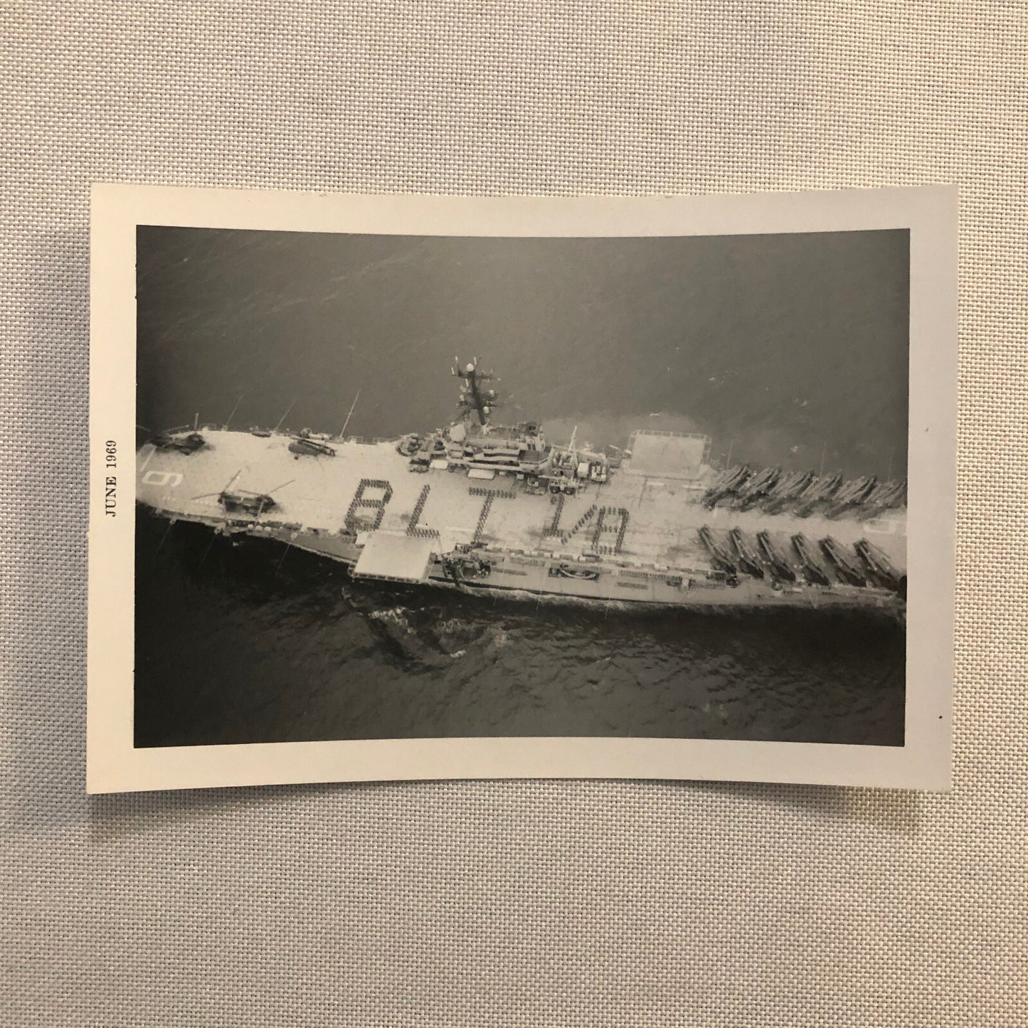 Military Aircraft Carrier Ship Boat Photo Photograph Print Helicopters 1969
