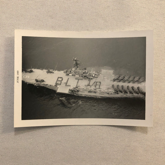Military Aircraft Carrier Ship Boat Photo Photograph Print Helicopters 1969