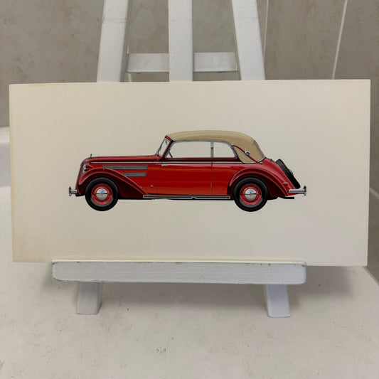 1939 Audi 920 Cabriolet Glaser Automobile Illustration Art Drawing Hand Drawn