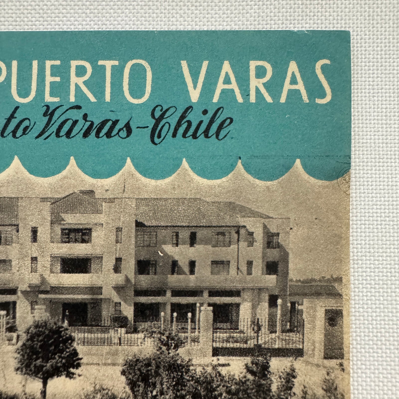 Vintage Travel Luggage Label Hotel Puerto Varas Chile Chilean