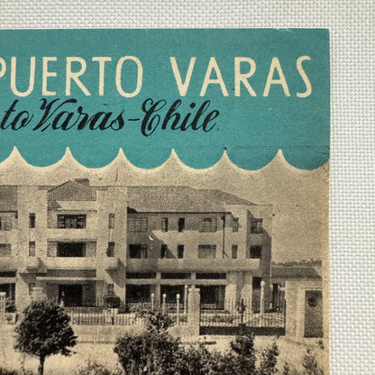 Vintage Travel Luggage Label Hotel Puerto Varas Chile Chilean