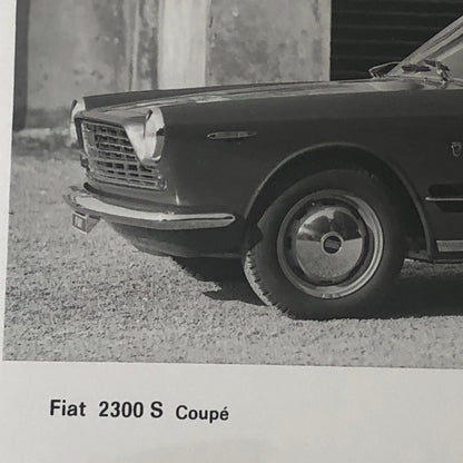 Fiat 2300 S Coupe Car Factory Press Photo Photograph Print