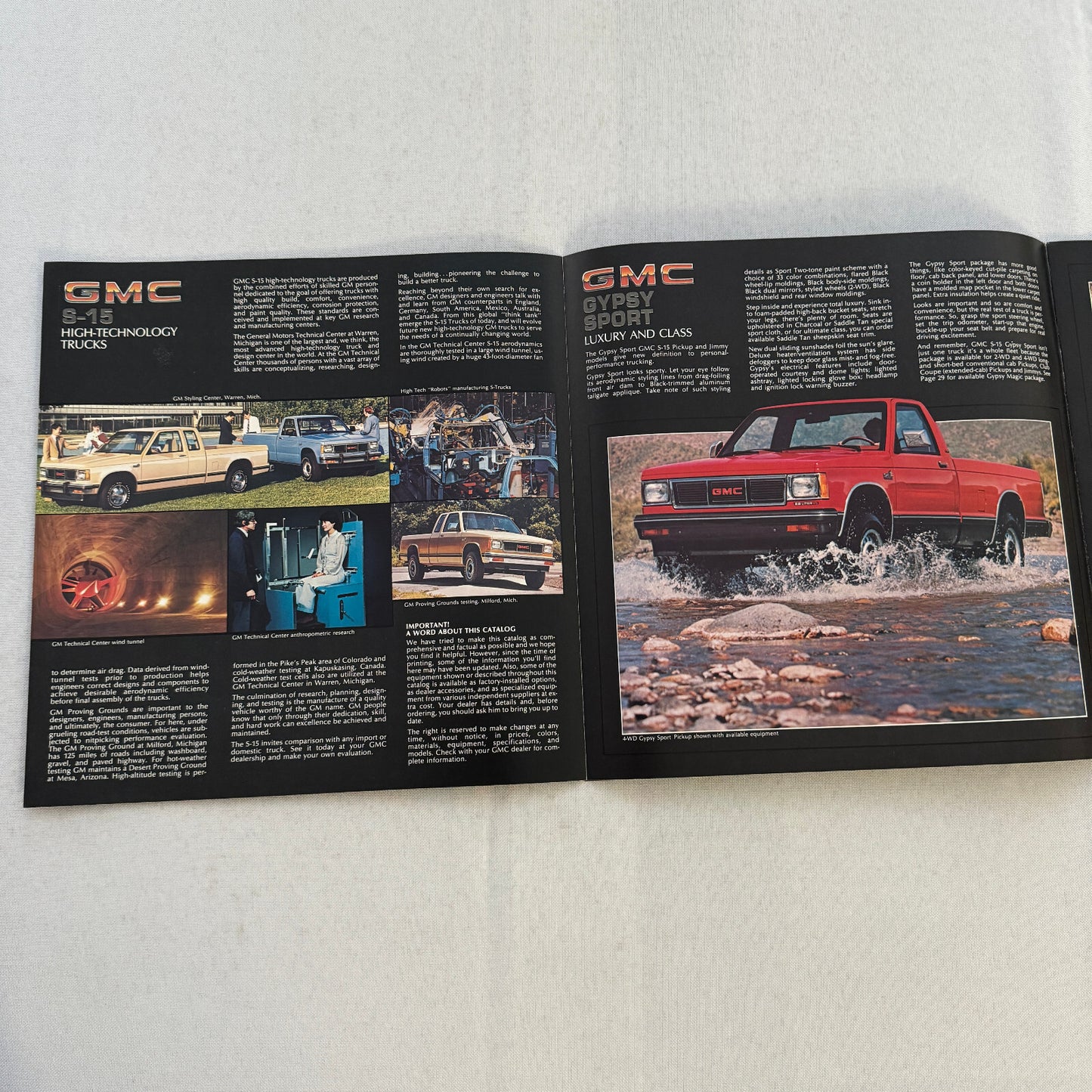 1984 GMC S-15 Pickup S15 Pickup Truck Sales Brochure Catalog Advertising