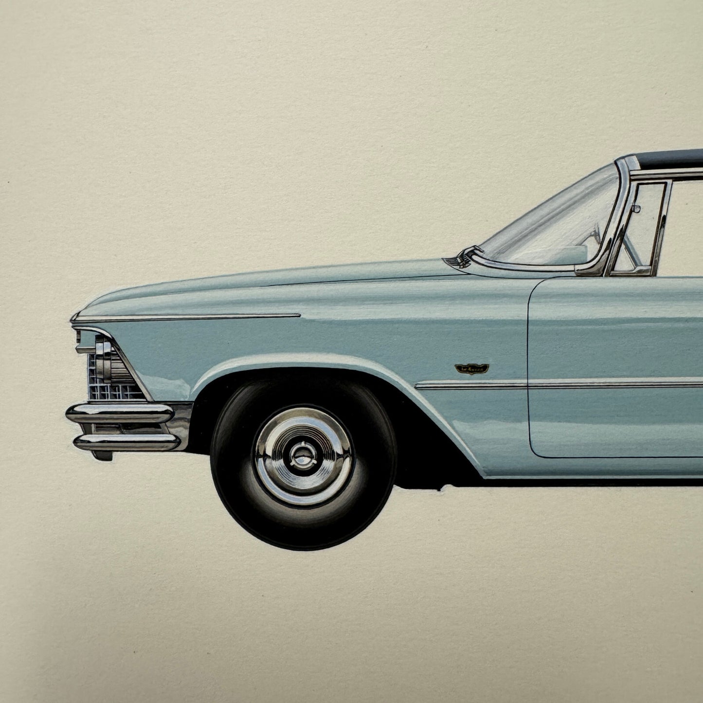 1957 Imperial LeBaron Hardtop Car Automobile Illustration Art Drawing Hand Drawn