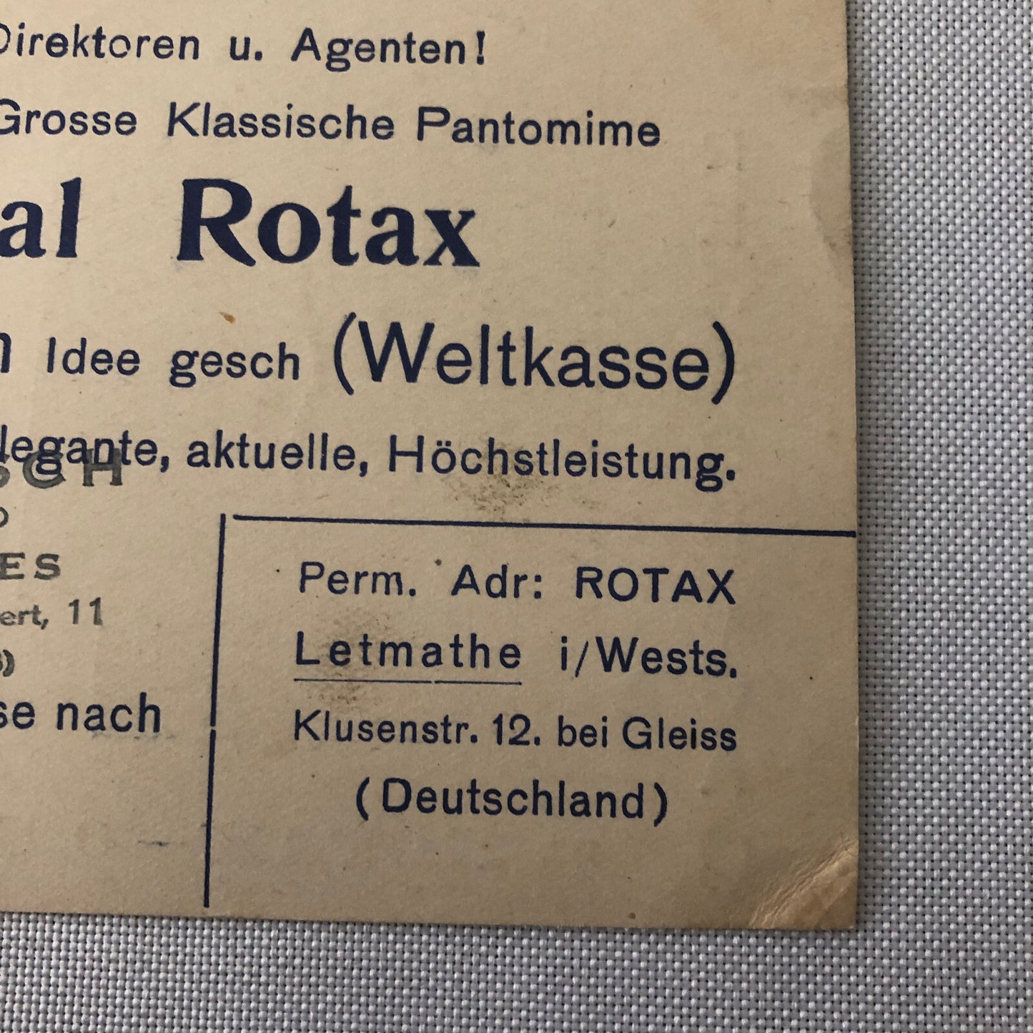 Vintage Circus Unicycle Balancing Act Postcard Post Card Original Rotax