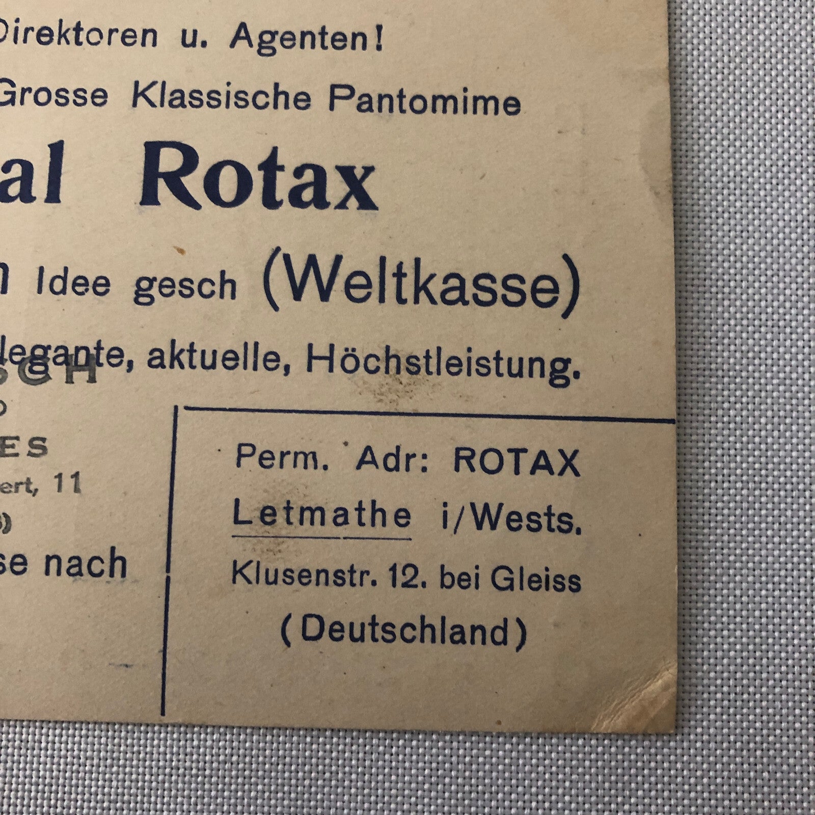 Vintage Circus Unicycle Balancing Act Postcard Post Card Original Rotax