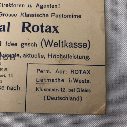 Vintage Circus Unicycle Balancing Act Postcard Post Card Original Rotax