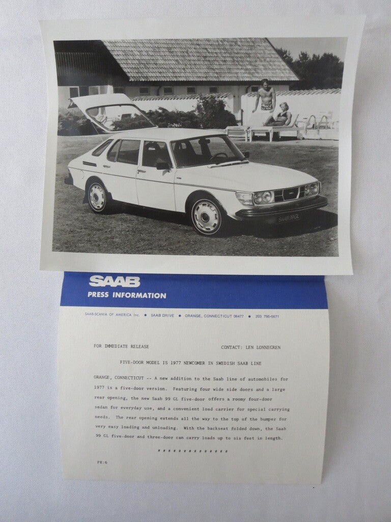1977 Saab Press Kit Brochure w/ Photos 99 EMS 99 GLE 99 GL 2 4 5 Door 