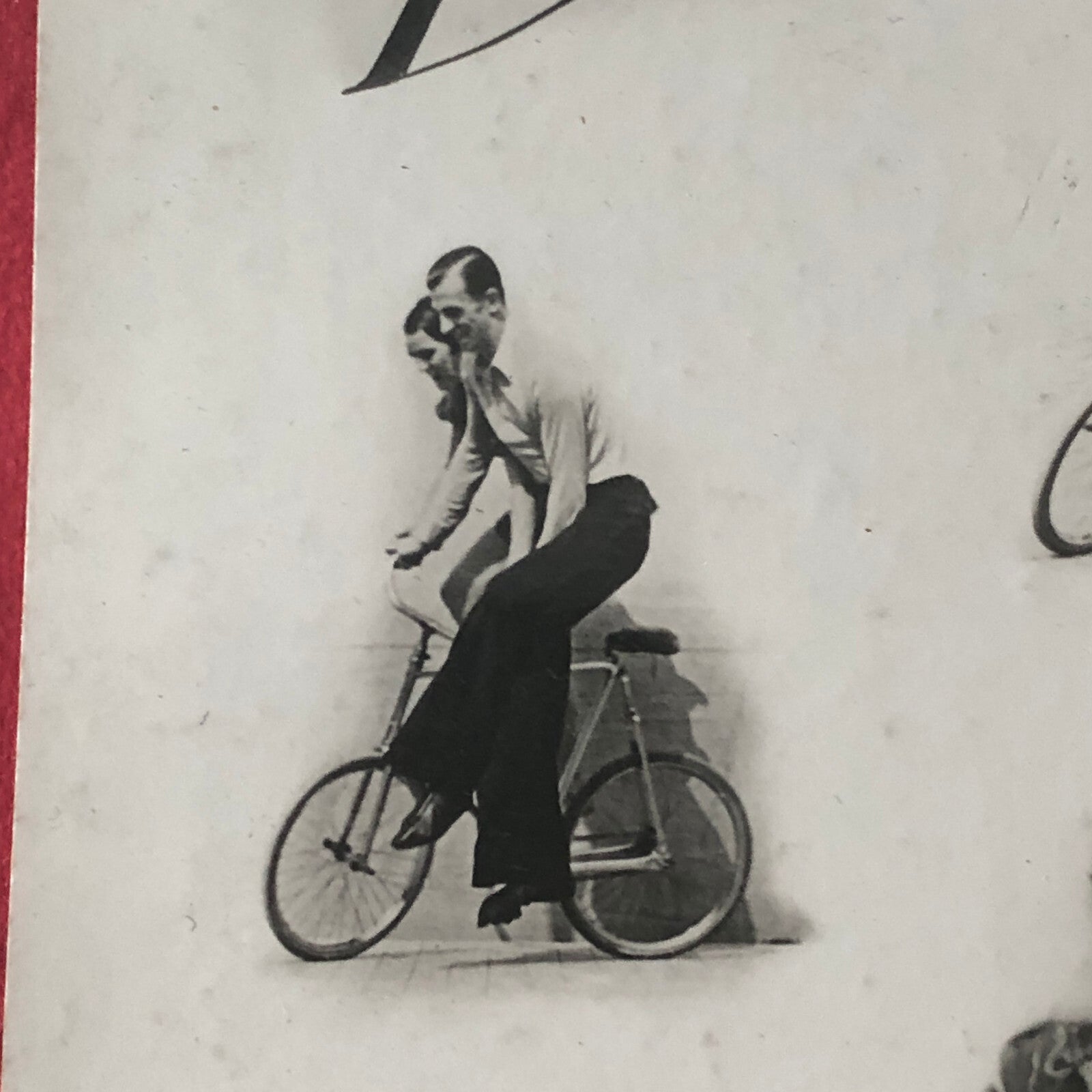 Vintage Circus Photo Dan Sayton Ruth Bicycle Balancing Act Performer Photograph