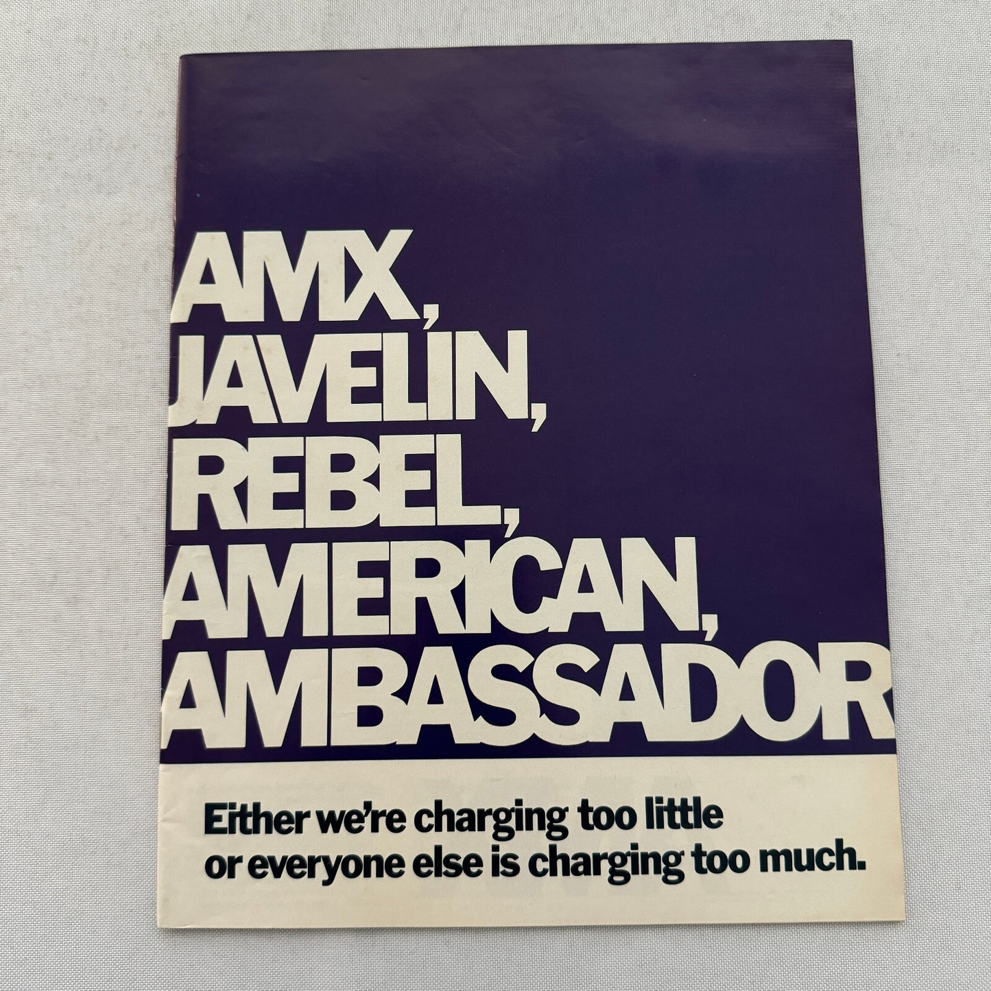 1968 American Motors AMC Brochure Catalog Javelin Rebel American Ambassador AMX
