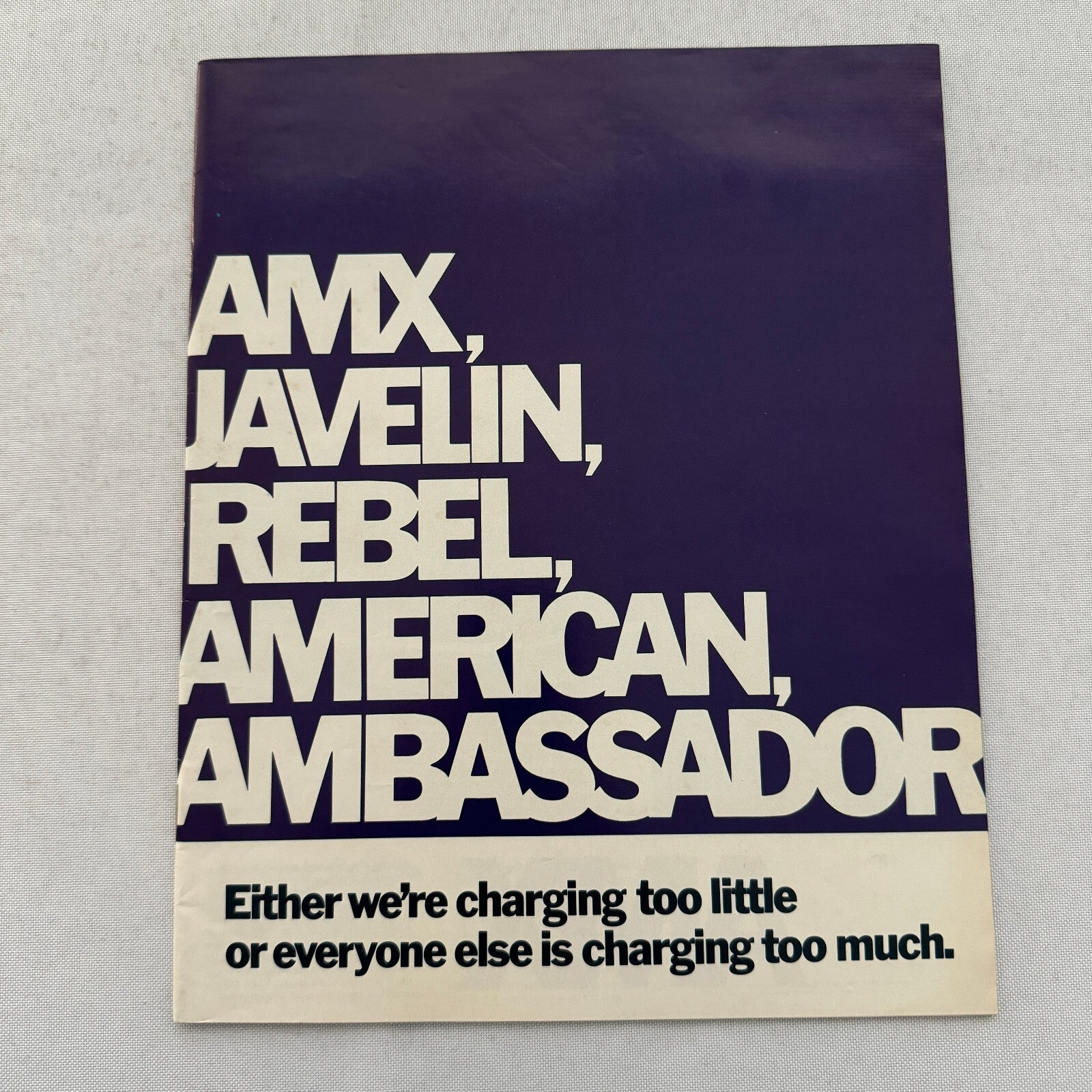 1968 American Motors AMC Brochure Catalog Javelin Rebel American Ambassador AMX