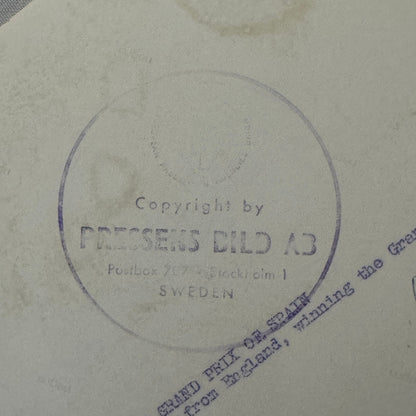 Vintage 1968 Racing Photo Graham Hill Spanish Grand Prix Win Press Photograph