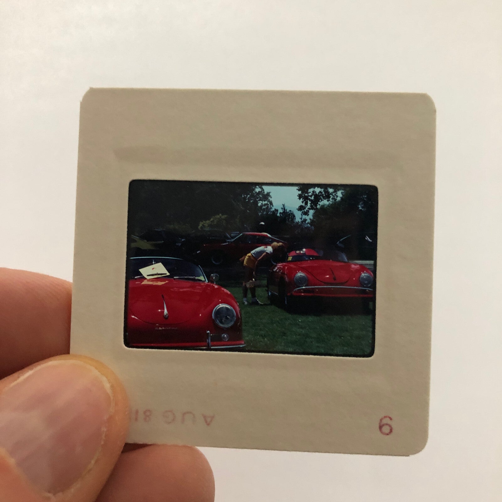 Porsche 356 Cabriolet Convertible Car Show 35mm Photo Slide Vintage 1981