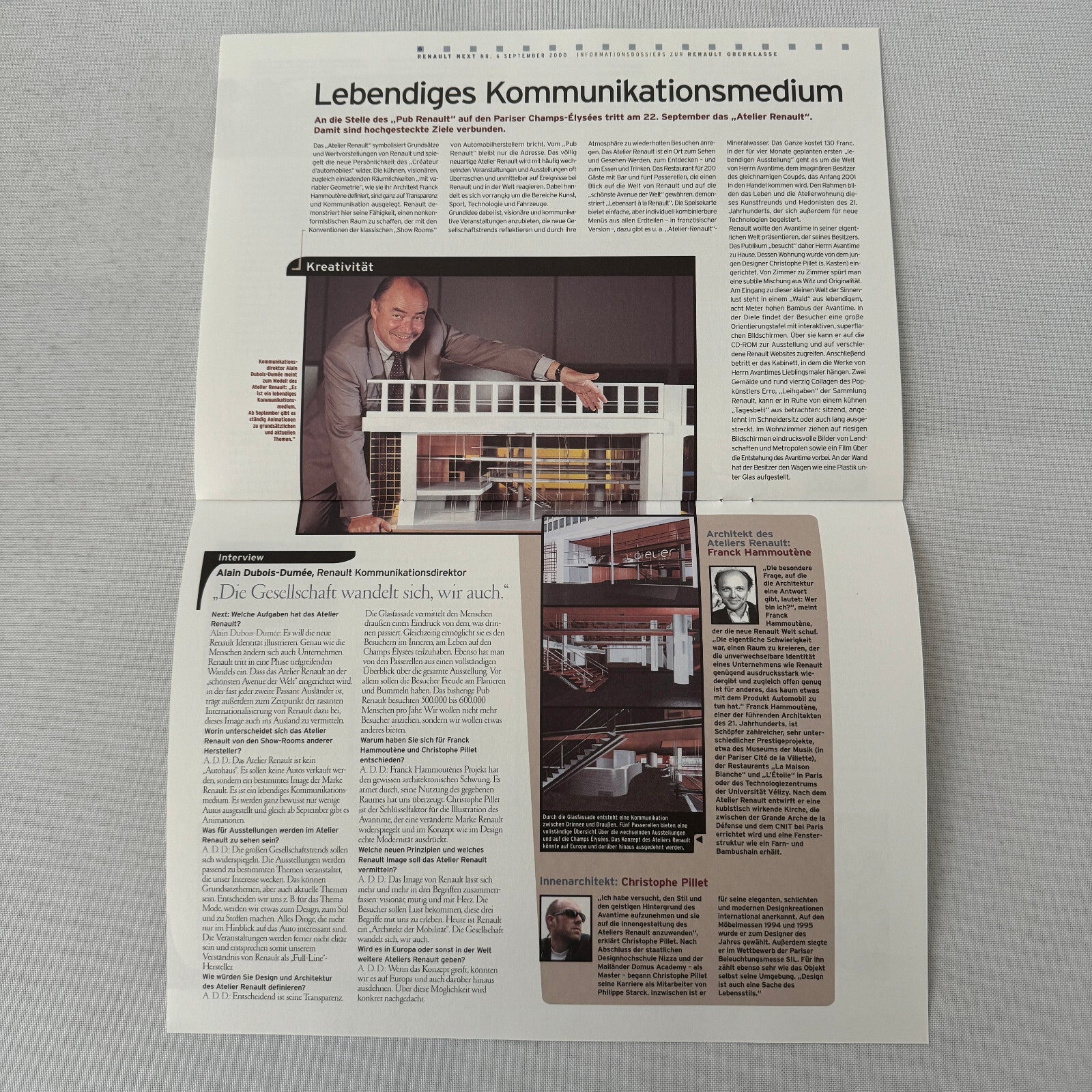 2000 Renault Next Factory Brochure Magazine German Text Concept Cars