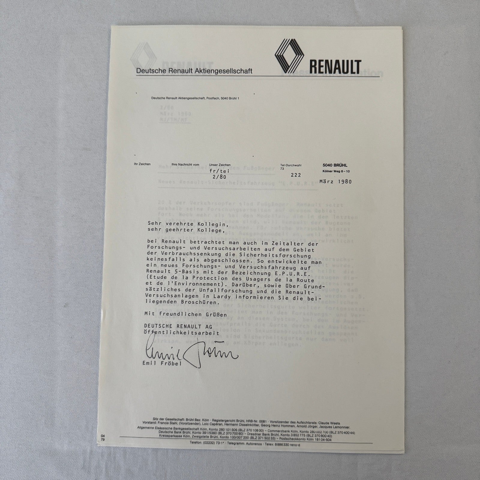 1980 Renault 5 Safety Testing Car Press Kit Brochure Photos Vintage GERMAN Text