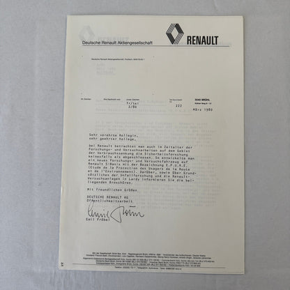 1980 Renault 5 Safety Testing Car Press Kit Brochure Photos Vintage GERMAN Text