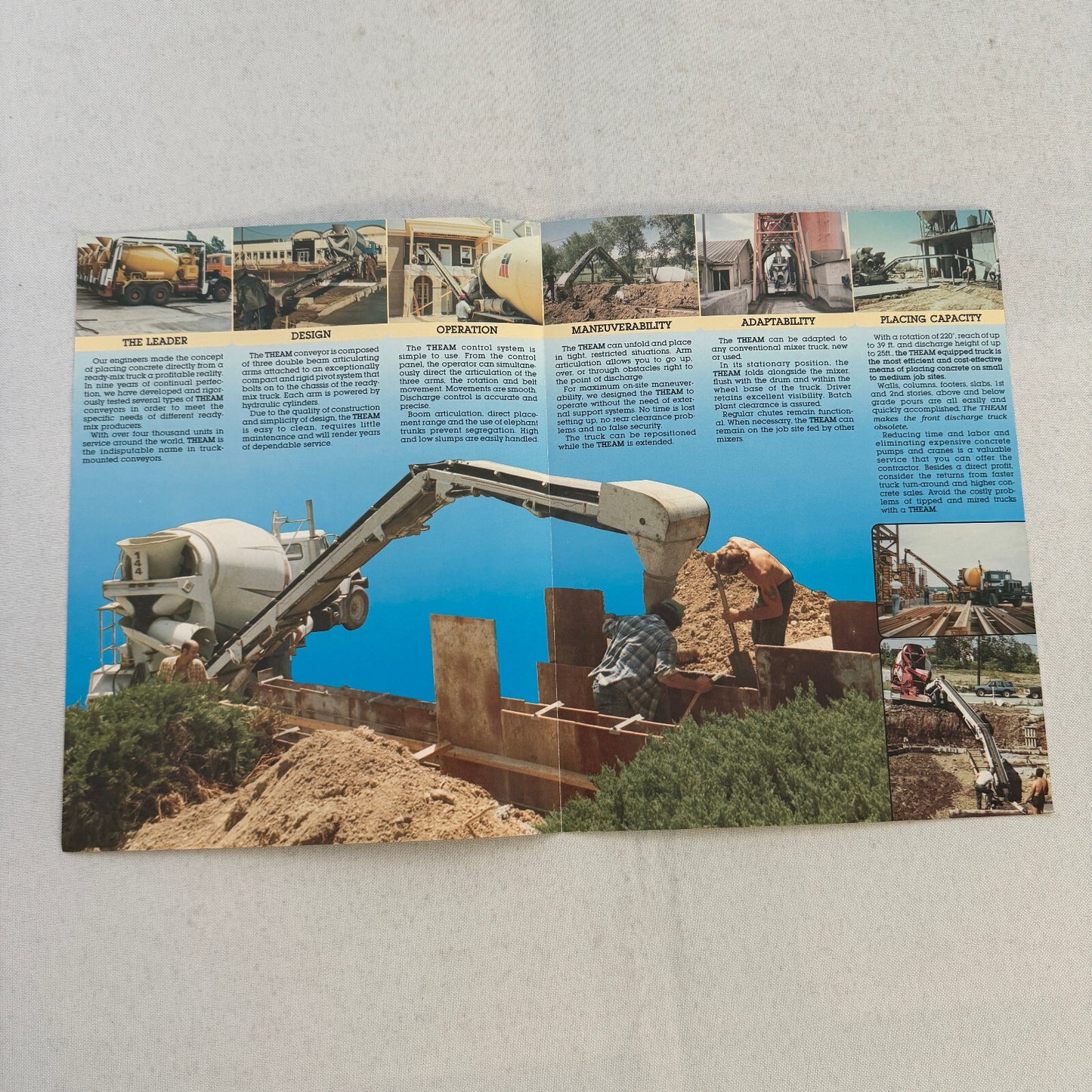 London Mahinery Company Theam Truck Mouhnted Concrete Conveyor Brochure Catalog