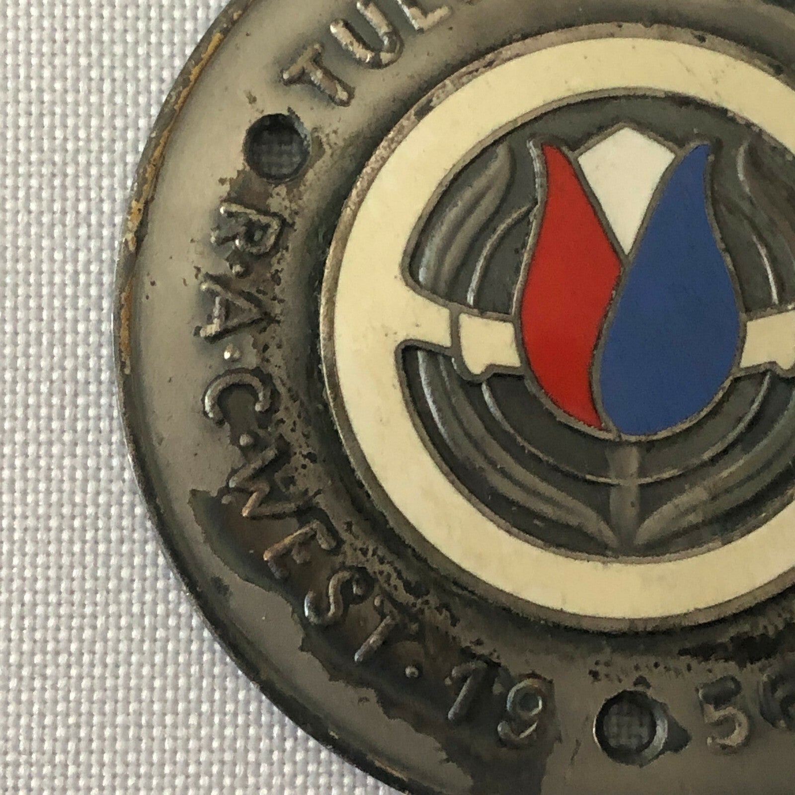 1956 Tulpen Rallye Rally Participant Badge Award Tulip Rally Dutch Netherlands 