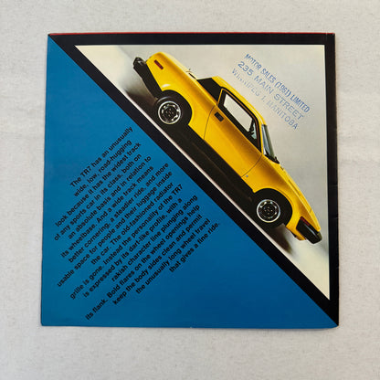 Triumph TR7 Sales Brochure Catalog Advertising Vintage