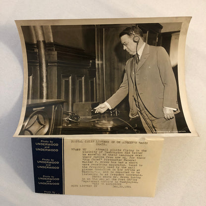 Press Photograph Photo Postmaster General Air Mail Plane Radio 1931